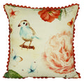 Digitally Printed 100% Cotton Canvas 240 Gsm 18 X 18 Inch Set Of 2 Cushion Covers,Flowers And Birds