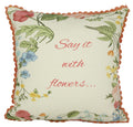 Set Of 2 Cushion Covers Digitally Printed 100% Cotton Canvas 240 Gsm 18 X 18 Inch ,Say It With Flowers