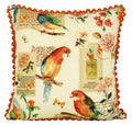 Digitally Printed 100% Cotton Canvas 240 Gsm 18 X 18 Inch Set Of 2 Cushion Covers,Birds And Flowers