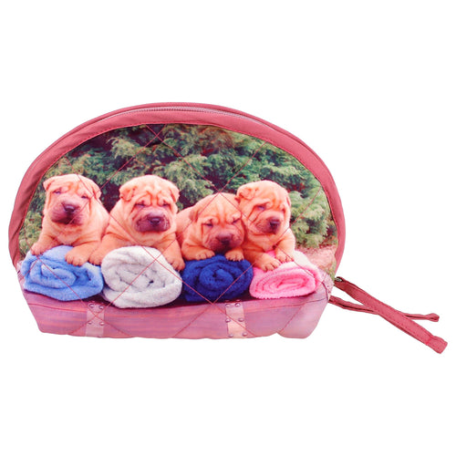 Digitally Printed Animal Clutch Bag Puppy Dog Polyester 8x6x2.5 Inch, ACT01-9