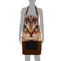 Digitally Printed Cotton Cooking Apron-Animal Face Kitchen Apron - 27 Inch x 22 Inch,Adjustable Length-100% Cotton Canvas-Cat Face