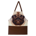 Digitally Printed Cotton Cooking Apron-Animal Face Kitchen Apron - 27 Inch x 22 Inch,Adjustable Length-100% Cotton Canva-Pug Face