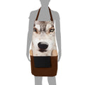 Digitally Printed Cotton Cooking Apron-Animal Face Kitchen Apron - 27 Inch x 22 Inch,Adjustable Length-100% Cotton Canvas-Wolf Face