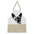 Digitally Printed Cotton Cooking Apron-Animal Face Kitchen Apron - 27 Inch x 22 Inch,Adjustable Length-100% Cotton Canvas-Pussy Cat Face