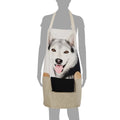 Digitally Printed Cotton Cooking Apron-Animal Face Kitchen Apron - 27 Inch x 22 Inch,Adjustable Length-100% Cotton Canvas-Dog Face