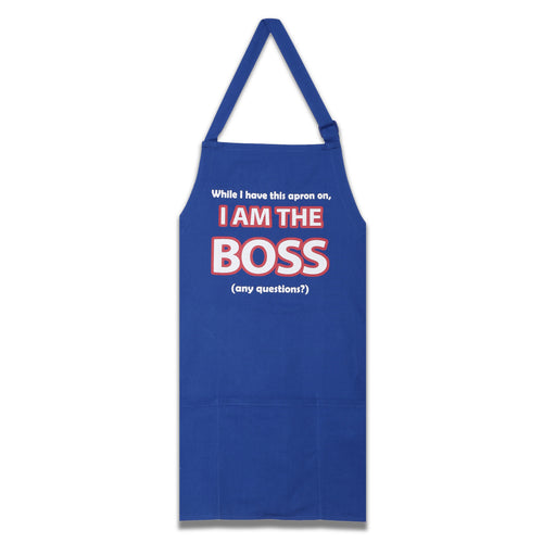 Screen Print Cooking Apron Duck Cotton - Kitchen Gifts for Women -31x26 Inch-Free Adjustable Size -Chef's Apron-Boss (Any Question)