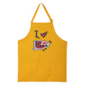 Screen Print Cooking Apron Duck Cotton - Kitchen Gifts for Women -31x26 Inch-Free Adjustable Size -Chef's Apron-I Love Pizza