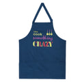 Screen Print Cooking Apron Duck Cotton - Kitchen Gifts for Women -31x26 Inch-Free Adjustable Size -Chef's Apron-Crazy