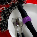 Shalinindia Handmade Beaded Napkin Rings Set With 8 Purple Glass Beaded Napkin Holders - 1.5 Inch in Size ATSS_9131_S8