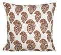 1 Bed Runner And 2 Cushion Cover Printed Faux Silk For Double Bed ,Cream And Red