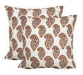 1 Bed Runner And 2 Cushion Cover Printed Faux Silk For Double Bed ,Cream And Red