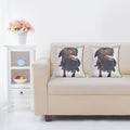 Shalinindia Digitally Printed Animal Face Cushion Cover Set Of 2,18x18 Inch,Faux Silk Dupion,Chocolate Labrador