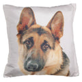 Shalinindia Digitally Printed Animal Face Cushion Cover Set Of 2,18x18 Inch,Faux Silk Dupion,German Shepherd