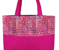 Digitally printed Brocade fashion bag 15 x 16 inch Faux Silk Dupion,PINK,Totes Shopping bag