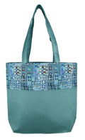 Digitally printed Brocade fashion bag 15 x 16 inch Faux Silk Dupion,TURQUOISE,Totes Shopping bag