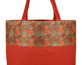 Digitally printed Brocade fashion bag 15 x 16 inch Faux Silk Dupion,RED ,Totes Shopping bag