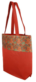 Digitally printed Brocade fashion bag 15 x 16 inch Faux Silk Dupion,RED ,Totes Shopping bag