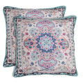 Shalinindia Digitally Printed Cushion Cover Faux Silk Dupion Cushion Covers 18 X 18 Zippered Set Of 2-Trapeze Trends