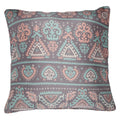 Shalinindia Digitally Printed Zipper Cushion Covers Faux Silk Dupion Set Of 2, 18 X 18 Inch-Folk Elephants