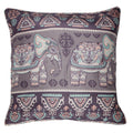 Shalinindia Digitally Printed Cushion Cover Faux Silk Dupion Set Of 2, 18 X 18 Inch Covers For Cushions Zipper-Folk Elephants