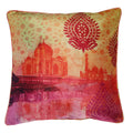 Shalinindia Digitally Printed Zippered Cushion Covers Faux Silk Dupion Set Of 2, 18 X 18 Inch-Beauty Queens