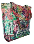 Digital Print Tote Fashion Bag Multipurpose Shopping Hand Bag,Waterproof Faux Silk and Polysatin Lining,16X14X4 Inch,Taj Mahal