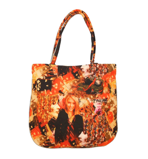 Digitally Printed Multicolor Fashion Tote Bags 100% Polyester Reversible Design Waterproof Quilted 15X16 Inch,FT79-2