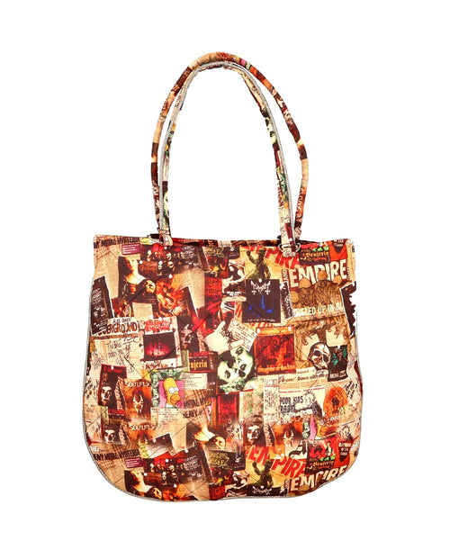 Digitally Printed Multicolor Fashion Tote Bags 100% Polyester Reversible Design Waterproof Quilted 15X16 Inch,FT79-6