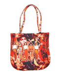 Digitally Printed Multicolor Fashion Tote Bags 100% Polyester Reversible Design Waterproof Quilted 15X16 Inch,FT79-7