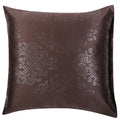 Shalinindia Jacquard Cushion Cover- Set of 2 Throw Pillow Covers With Zipper - 16 x 16 Inches,Polyster,Chocolate Brown