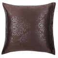 Shalinindia Jacquard Cushion Cover- Set of 2 Throw Pillow Covers With Zipper - 16 x 16 Inches,Polyster,Chocolate Brown