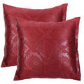 Shalinindia Jacquard Cushion Cover- Set of 2 Throw Pillow Cover Zipper- 16 x 16 Inches,Polyster,Maroon