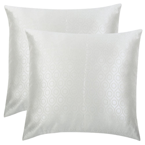 Shalinindia Jacquard Cushion Cover- Set of 2 Pillow Cover With Zippered - 16 x 16 Inches,Polyster,Silver Grey