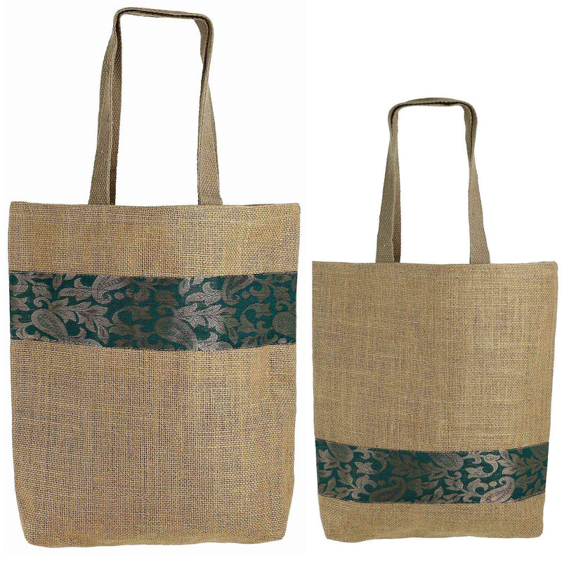 Set Of 2 Multipurpose Shopping Bags, Jute Shimmer,Natural Fiber-Eco Frienly,Non Woven Lining JSSB_JSMB_802