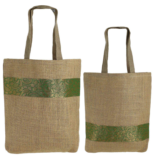 Set Of 2 Multipurpose Shopping Bags, Jute Shimmer,Natural Fiber-Eco Frienly,Non Woven Lining JSSB_JSMB_803