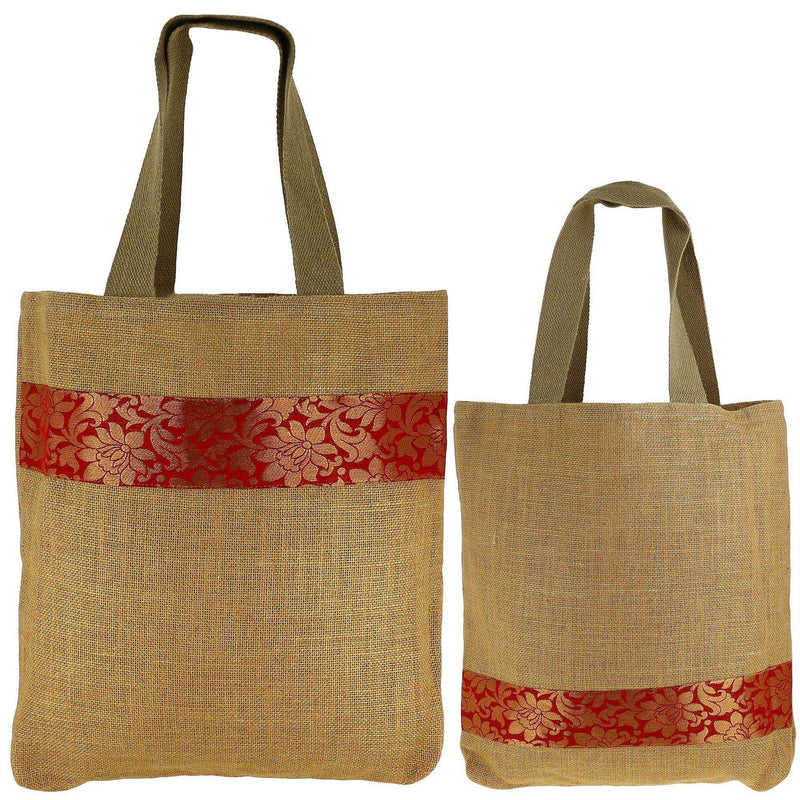 Set Of 2 Multipurpose Shopping Bags, Jute Shimmer,Natural Fiber-Eco Frienly,Non Woven Lining JSSB_JSMB_805