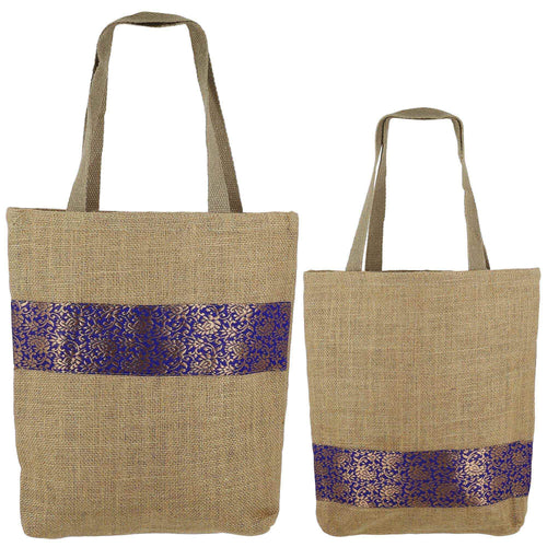 Set Of 2 Multipurpose Shopping Bags, Jute Shimmer,Natural Fiber-Eco Frienly,Non Woven Lining JSSB_JSMB_808