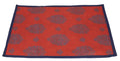 Digitally Printed Faux Silk Place Mats And Napkins Set Of 4,Blue And Red