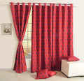 Door Curtains Set Of 2 Curtain Panels With Lining Digitally Printed Faux Silk 48 X 84 Inch,Blue And Red