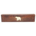 Handmade Long Wooden Box Carved By Traditional Artisans Of India- Wood Box Storage-Rectangular Wood Box-Bear Charm,11 Inch