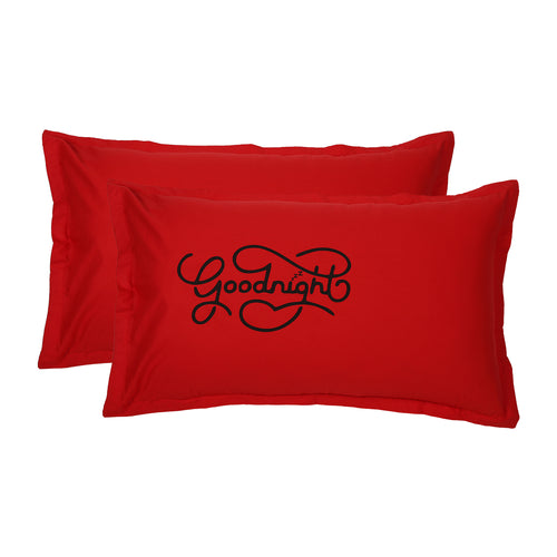 Shalinindia Red Pillowcase 18x28 Inch -Cotton Pillowcases Set Of 2- Bed Room Accessories Pillow Shams