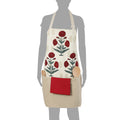 Digitally Printed Cotton Cooking Apron- Indian Printed Kitchen Apron for Women - 27 Inch x 22 Inch,Cream And Laurel Green