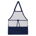 Digitally Printed Cotton Cooking Apron- Indian Printed Kitchen Apron for Women - 27 Inch x 22 Inch,Floral, Blue And Wheat Cream