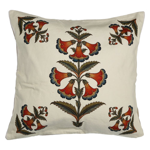 Shalinindia Digitally Printed Cotton Canvas Floral Cushion Covers 18 X 18 Inch Zipper Set Of 2