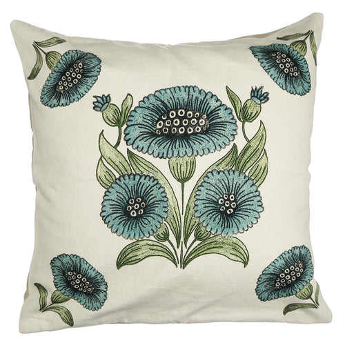 Shalinindia Digitally Printed Cotton Canvas Floral Cushion Cover 18X18 Inch  Zippered Set Of 2