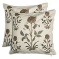 Shalinindia Digitally Printed Cotton Canvas Floral 18X18 Inch Cushion Covers Set Of 2 Zipper Indian