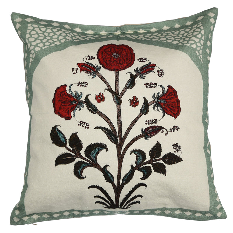 Shalinindia Digitally Printed Cotton Canvas Floral Cushion Cover 18X18 Inch Set Of 2,Pillow Cover With Zipper