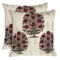 Shalinindia Digitally Printed Cotton Canvas Floral Cushion Cover 18X18 Inch Set Of 2,Pillow Cover Zippered