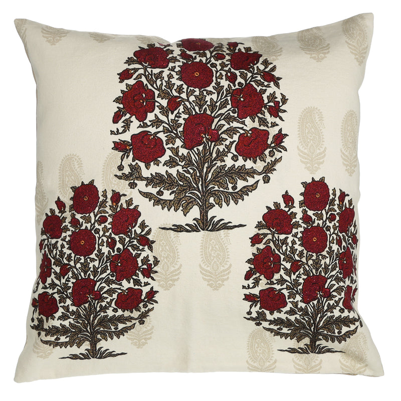 Shalinindia Digitally Printed Cotton Canvas Floral Cushion Cover 18X18 Inch Set Of 2,Pillow Cover Zippered