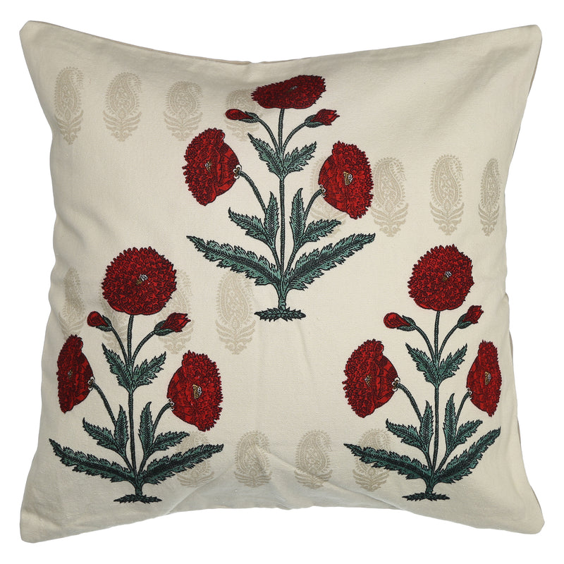 Shalinindia Digitally Printed Cotton Canvas Floral Cushion Cover 18X18 Inch Set Of 2,Pillow Covers 18 X 18 Zipper